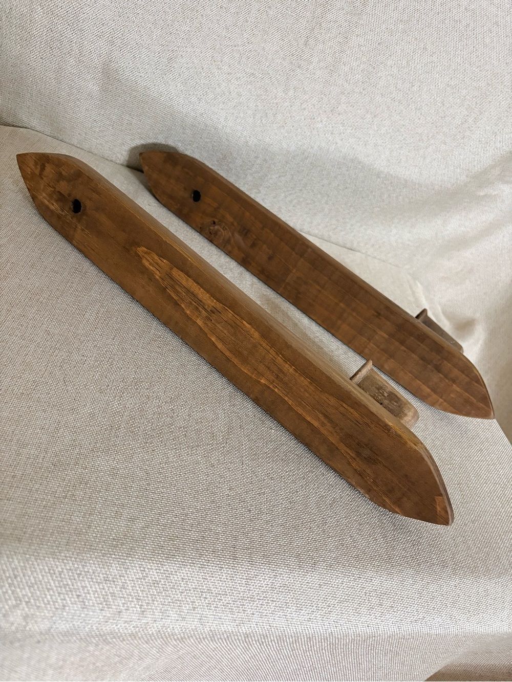Vintage Pair 15” Wooden Wall Candle Sconces Mid Century Modern Scandinavian - Picture 8 of 13